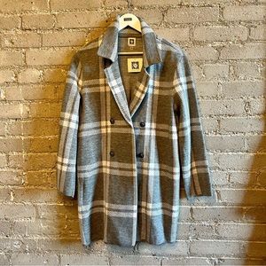 Anne Klein Heather Grey and Ivory Sweater Jacket - Size L